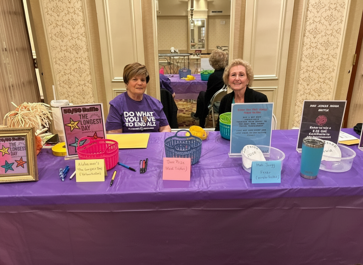 Raffle table at Mah Jongg Mania tournament