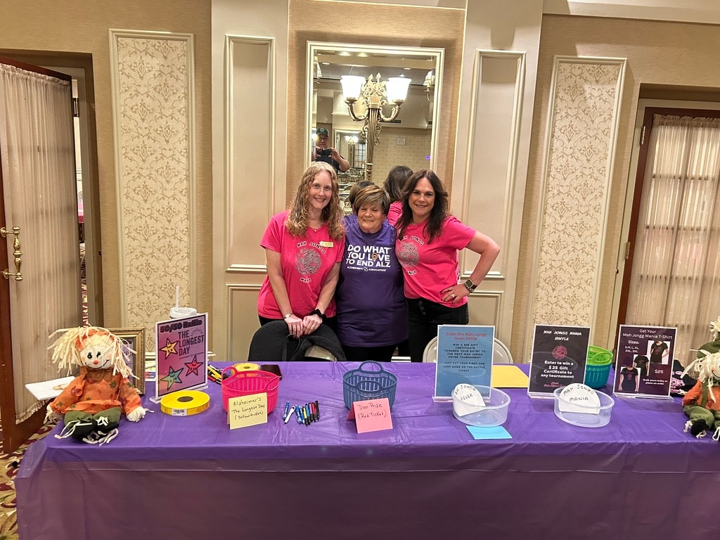 Team at the Mah Jongg Mania raffle table