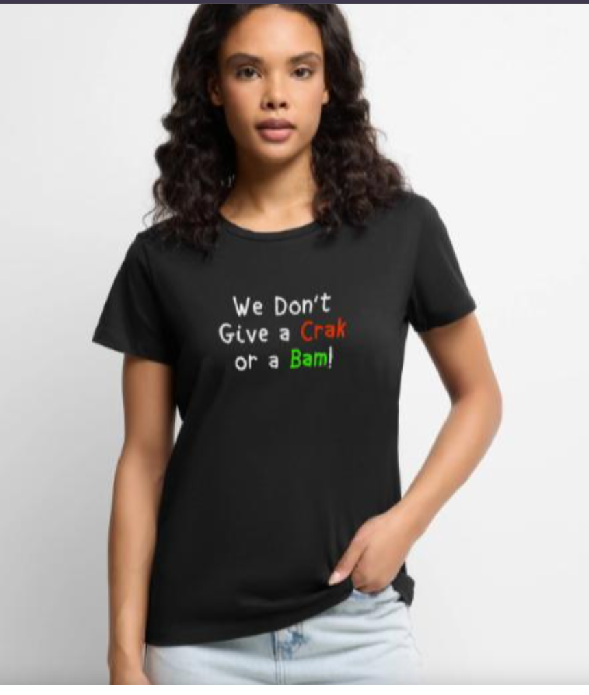 We Dont Give a Crak or a Bam v-neck shirt