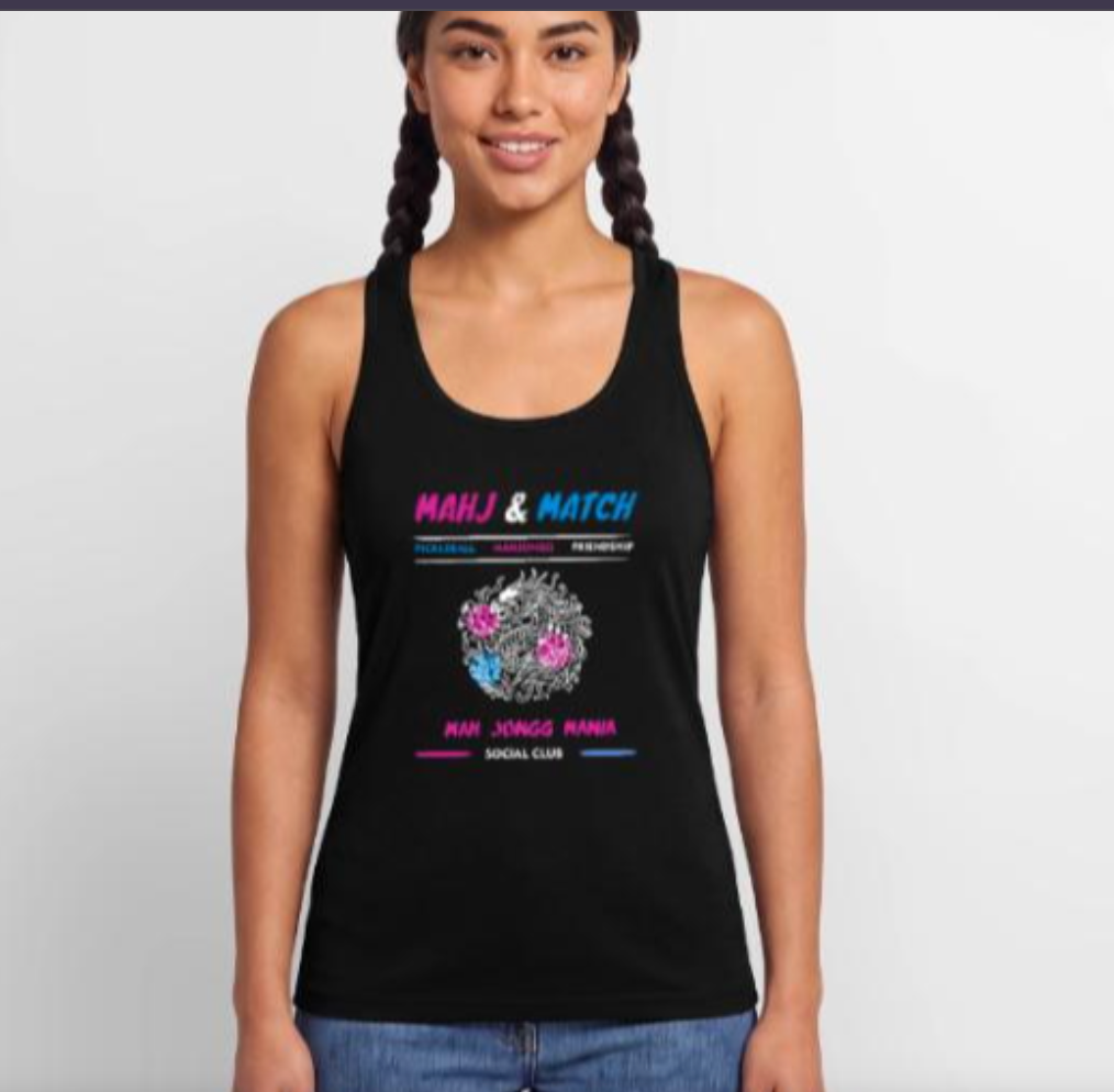 Mah Jongg Mania pink dragon v-neck shirt